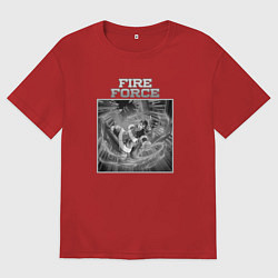 Футболка оверсайз мужская Синра в действии - Пламенный отряд, цвет: красный