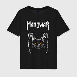 Мужская футболка оверсайз Manowar rock cat