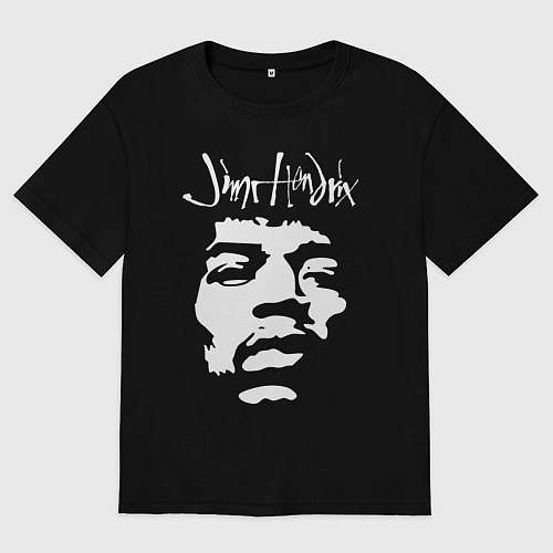 Мужская футболка оверсайз Джими Хендрикс / Черный – фото 1