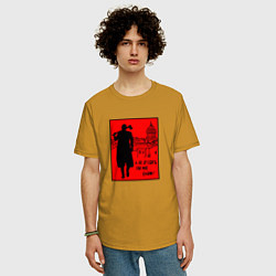 Футболка оверсайз мужская Раскольников - А не срубить ли мне бабок, цвет: горчичный — фото 2