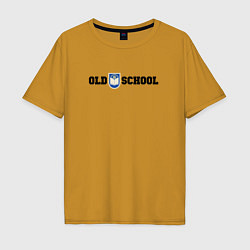 Футболка оверсайз мужская Old school, шеврон старой школы, цвет: горчичный