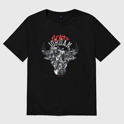 Футболка оверсайз мужская Майкл Джордан-GOAT, цвет: черный