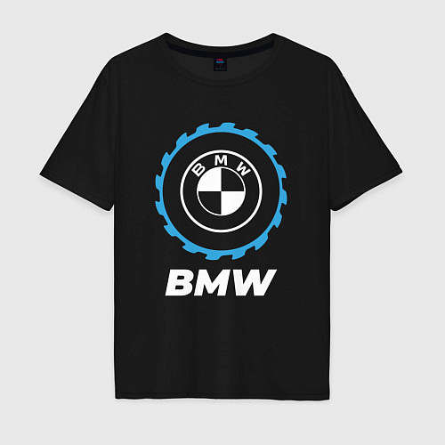 Мужская футболка оверсайз BMW в стиле Top Gear / Черный – фото 1