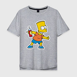 Мужская футболка оверсайз Барт Симпсон с баплончиком для граффити