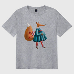 Мужская футболка оверсайз Беременная лисица