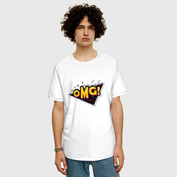 Футболка оверсайз мужская О май гад!, цвет: белый — фото 2