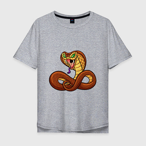 Мужская футболка оверсайз Для любителей змей / Меланж – фото 1