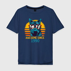 Мужская футболка оверсайз Потрясающий котэ с 1990 года
