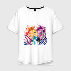 Футболка оверсайз мужская Zebras, цвет: белый