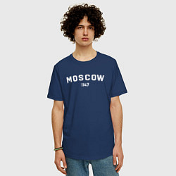 Футболка оверсайз мужская MOSCOW 1147, цвет: тёмно-синий — фото 2