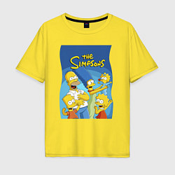Мужская футболка оверсайз Семейка Симпсонов - Гомер, Мардж и их отпрыски