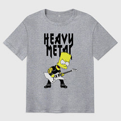 Мужская футболка оверсайз Барт Симпсон - heavy metal