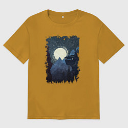 Футболка оверсайз мужская Джип и пропасть, цвет: горчичный