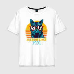Мужская футболка оверсайз Потрясающий котэ 1991 года