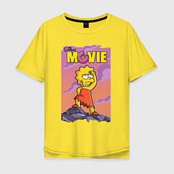 Футболка оверсайз мужская Lisa Simpson смотрит в даль - movie, цвет: желтый