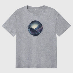 Футболка оверсайз мужская Внедорожник против медведя, цвет: меланж