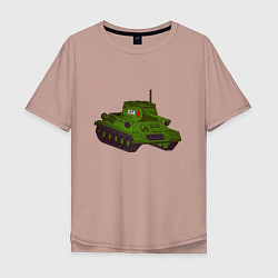 Футболка оверсайз мужская Самый обычный танк, цвет: пыльно-розовый