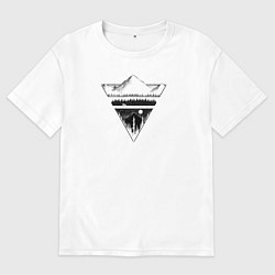 Футболка оверсайз мужская Внедорожник в горах, цвет: белый