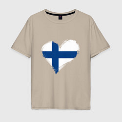 Мужская футболка оверсайз Сердце - Финляндия