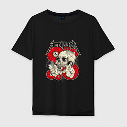 Футболка оверсайз мужская American metal band, цвет: черный