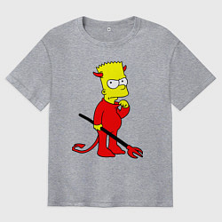 Мужская футболка оверсайз Bart Simpson - devil