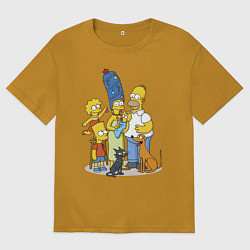 Мужская футболка оверсайз Семейка Симпсонов встречает Новый Год!