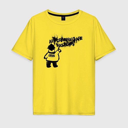 Мужская футболка оверсайз Акаб про преступников / Желтый – фото 1
