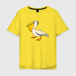 Мужская футболка оверсайз Маленький пеликан