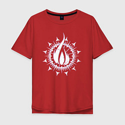 Футболка оверсайз мужская In flames - logo neon, цвет: красный