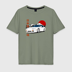 Футболка оверсайз мужская Nissan 180SX JDM, цвет: авокадо