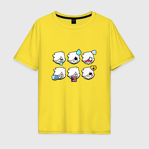 Мужская футболка оверсайз Значки на Колетт Пины Бравл Старс Colette / Желтый – фото 1