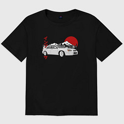 Футболка оверсайз мужская Subaru Impreza WRX Sti Retro JDM, цвет: черный