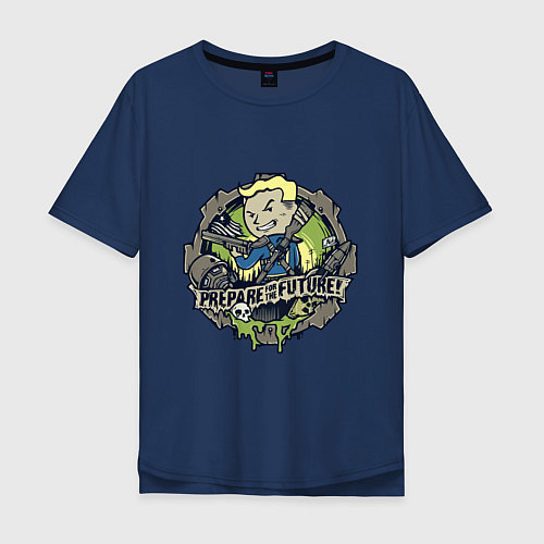 Мужская футболка оверсайз Vault game future boy / Тёмно-синий – фото 1