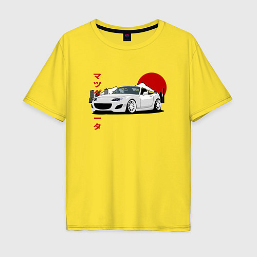 Мужская футболка оверсайз Mazda MX-5 NC Miata NC JDM Design / Желтый – фото 1