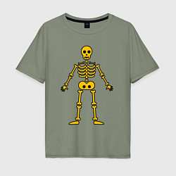 Мужская футболка оверсайз Жёлтый скелетик