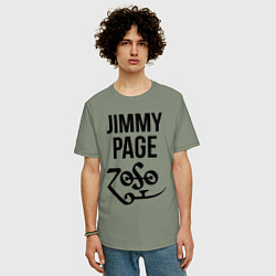 Футболка оверсайз мужская Jimmy Page - Led Zeppelin - legend, цвет: авокадо — фото 2
