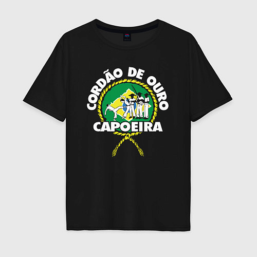 Мужская футболка оверсайз Capoeira - Cordao de ouro flag of Brazil / Черный – фото 1