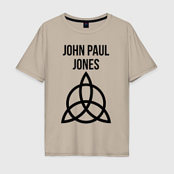 Футболка оверсайз мужская John Paul Jones - Led Zeppelin - legend, цвет: миндальный