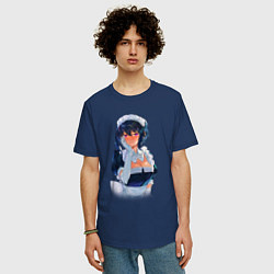 Футболка оверсайз мужская Моя новая горничная очень подозрительна, цвет: тёмно-синий — фото 2