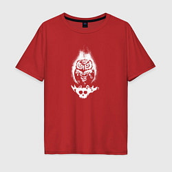 Футболка оверсайз мужская Evil owl, цвет: красный