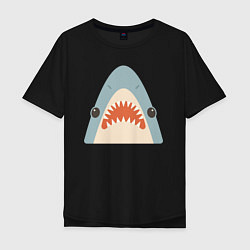 Футболка оверсайз мужская Милая маленькая акула, цвет: черный