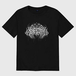 Футболка оверсайз мужская Deathcore dark lettering graffiti, цвет: черный