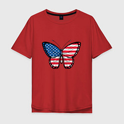 Мужская футболка оверсайз Бабочка - США