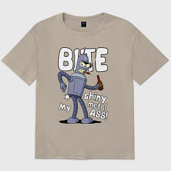 Футболка оверсайз мужская Bender shiny ass, цвет: миндальный