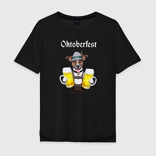 Мужская футболка оверсайз Oktoberfest / Черный – фото 1