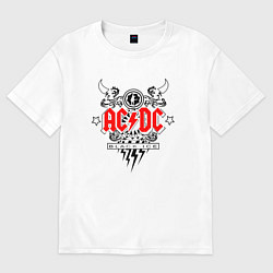 Футболка оверсайз мужская ACDC Black Ice с молниями, цвет: белый