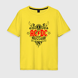 Футболка оверсайз мужская ACDC Black Ice с молниями, цвет: желтый