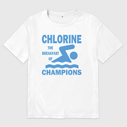 Футболка оверсайз мужская Хлор - завтрак чемпионов, цвет: белый