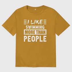 Мужская футболка оверсайз Мне нравится плавать больше чем люди