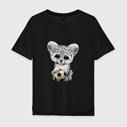 Мужская футболка оверсайз Футбол - Снежный Леопард